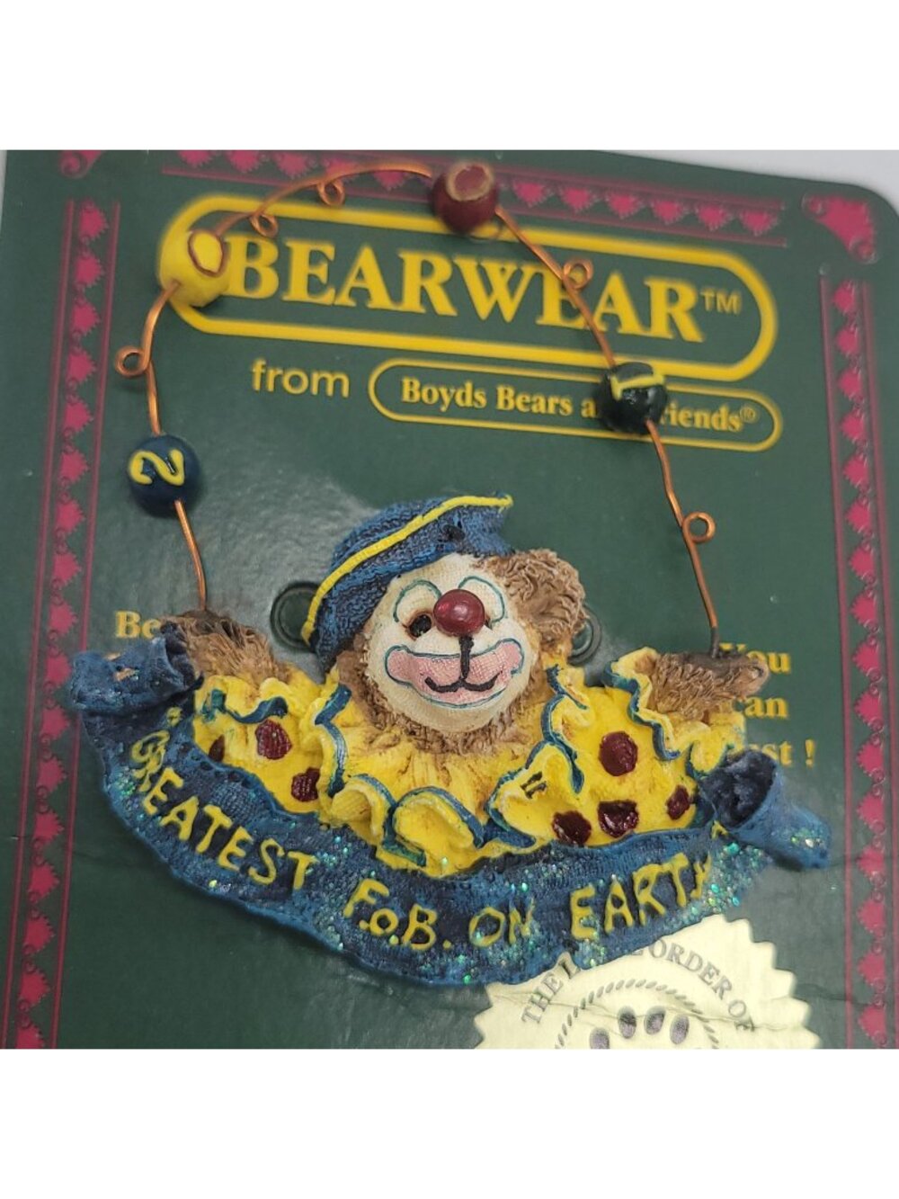 Boyds Bears Bearwear "Gizmoe...Lifes A Juggle" Clown Brooch Vintage Collectible